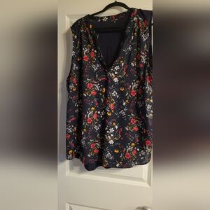 Floral Sleeveless Top - Blue